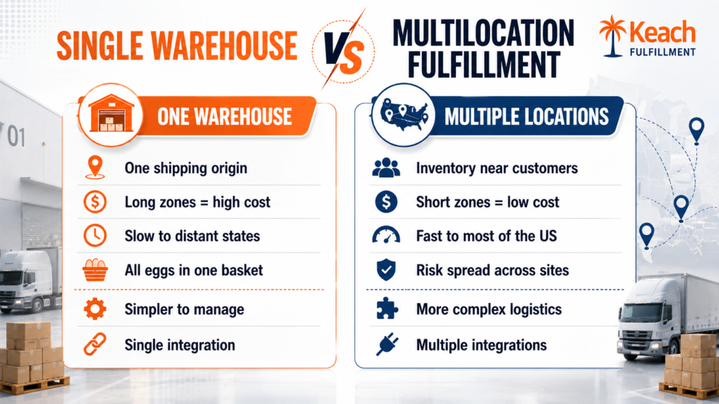 Single Warehouse vs Multilocation Fulfillment: Which Is Better for Growing Brands? 